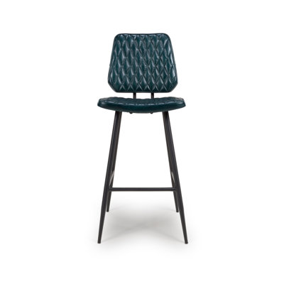 Ehret Yes Genuine Leather Bar Stool with Stainless Steel Frame