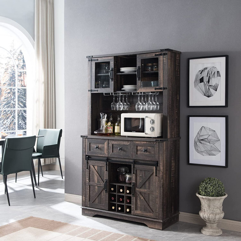 Bar en bois manufacturé Kymbella , Chêne rustique foncé
