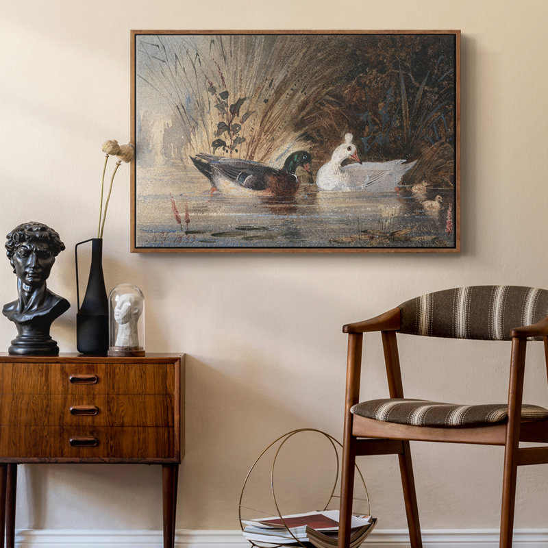 "Vintage Animal - XVIII" sur toile, H 17 po x l 25 po x P 2 po, Toile encadrée noyer flottant