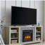Meuble télé avec foyer et console de divertissement en bois avec foyer 18 po, blanc, l 58,31 po x P 15,39 po x H 26,06 po Mantel-749091851