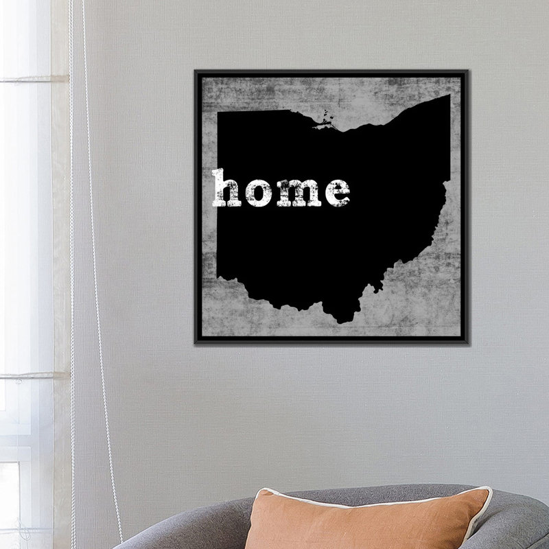 « this is home series : ohio », reproduction d’impression sur toile, H 26 po x l 26 po x P 1,5 po, Toile avec cadre noir