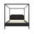 King Size Wooden Canopy Platform Bed with Headboard and Support Legs,Black-1530516374-1530516373