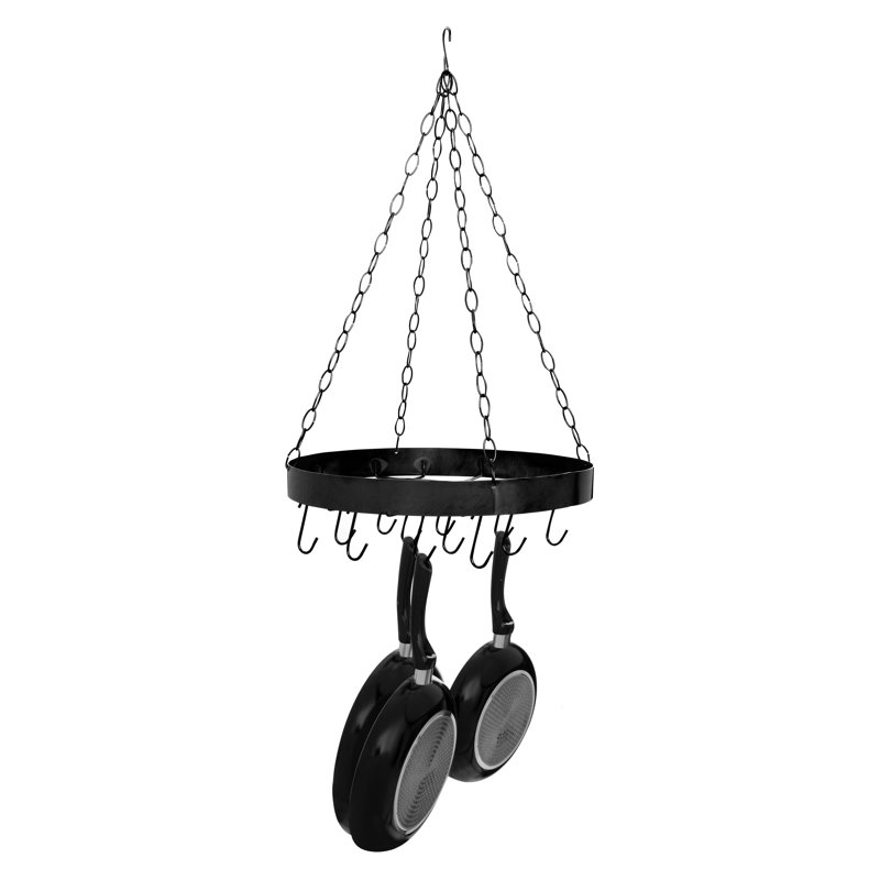 Metal Round Hanging Pot Rack, Matte