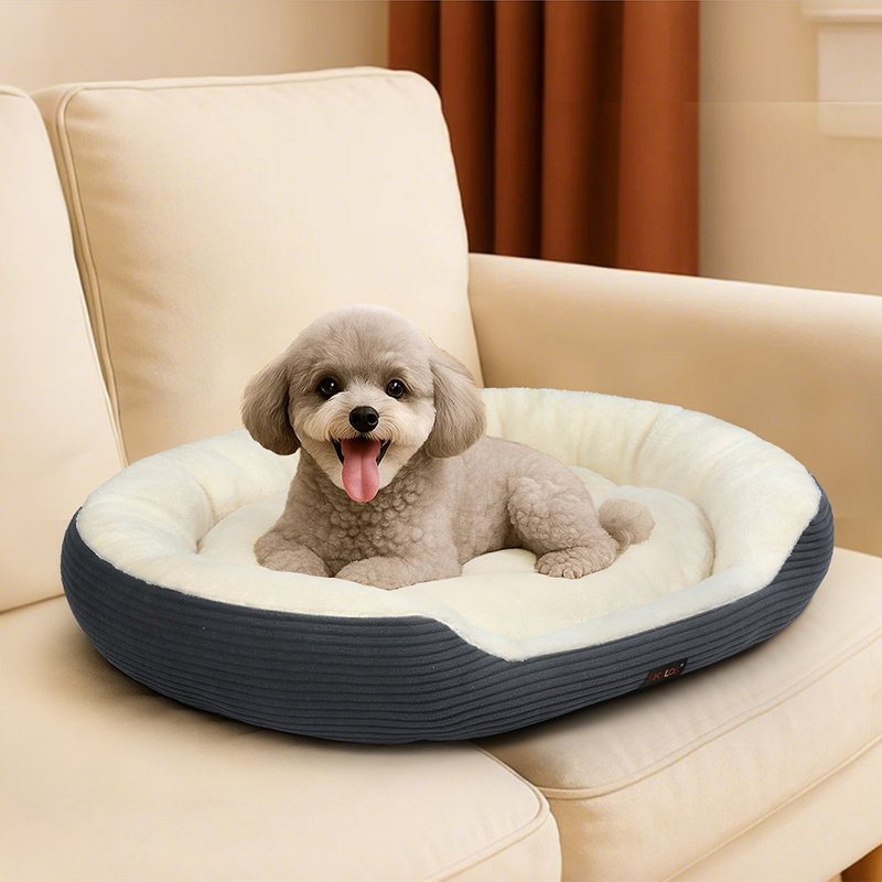 Corduroy Pet Bed, 15cm H x 63cm W x 53cm D