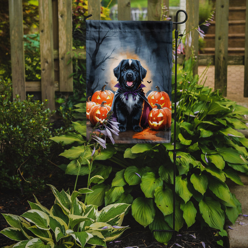 Drapeau de jardin chiot Halloween, Terre-Neuve