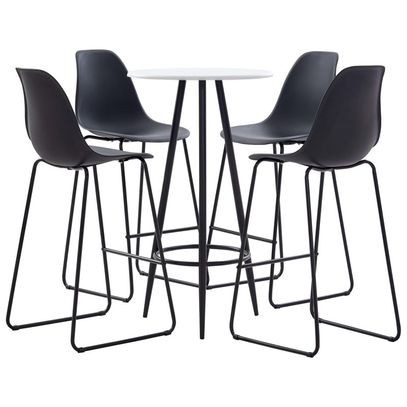 Calabria 4 - Person Dining Set, Black, White