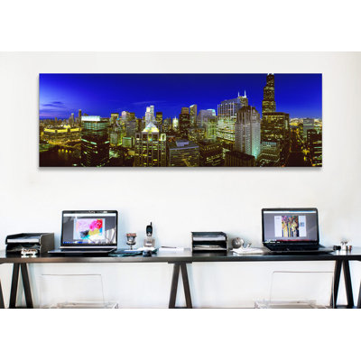 « soirée chicago, illinois », reproduction de photo sur toile