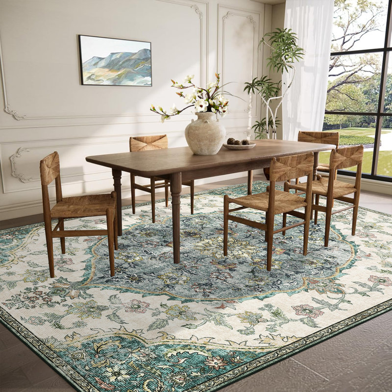 Tapis vert touffeté à la machine - Tapis pliable et lavable avec envers antidérapant, tapis à poils courts doux et résistant aux taches pour le salon, la chambre et la salle de lavage