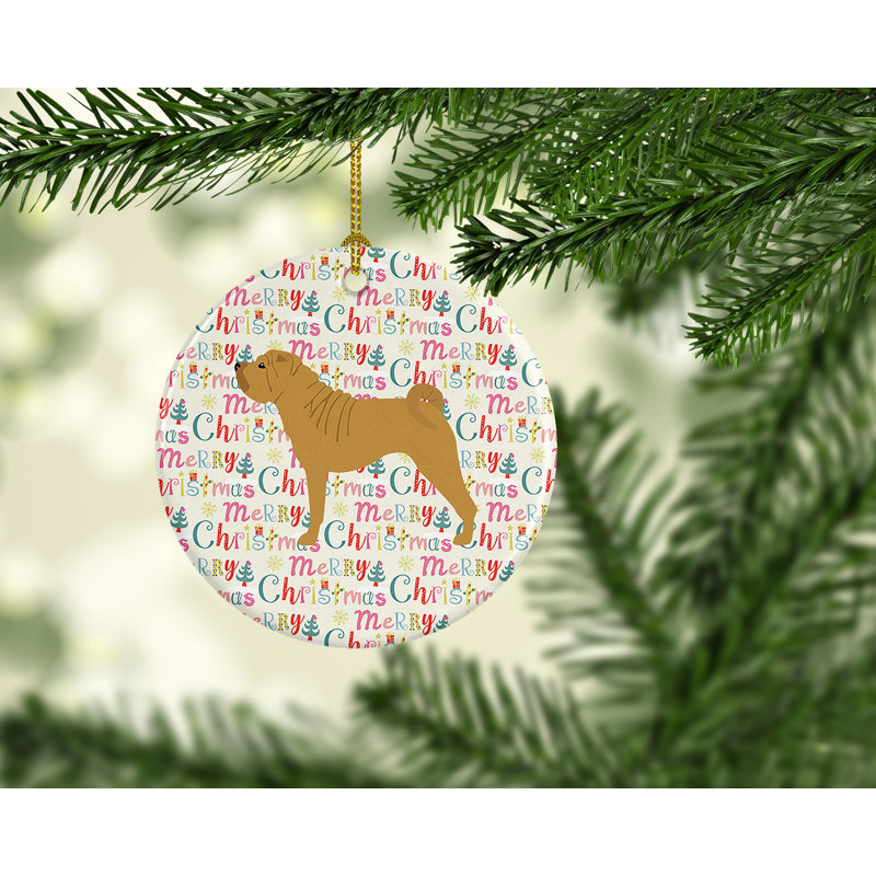 Ornement suspendu Shar Pei Merry Christmas