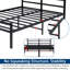 Structure de lit en acier avec tête de lit noire 36,6 po Bertraut-1641859702