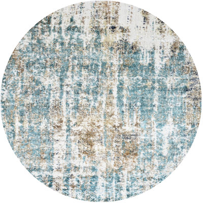 Tapis bleu/beige