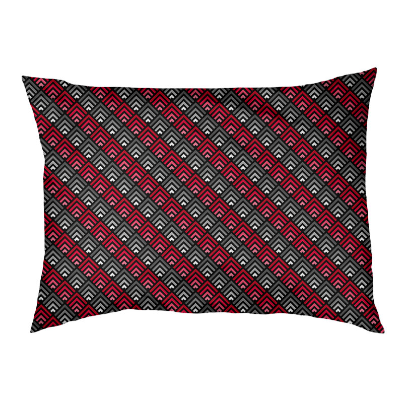 Coussin d'extérieur pour chien Campion, Moyen (L 29,5 po x P19,5 po x H 9,5 po), Bordeaux/gris