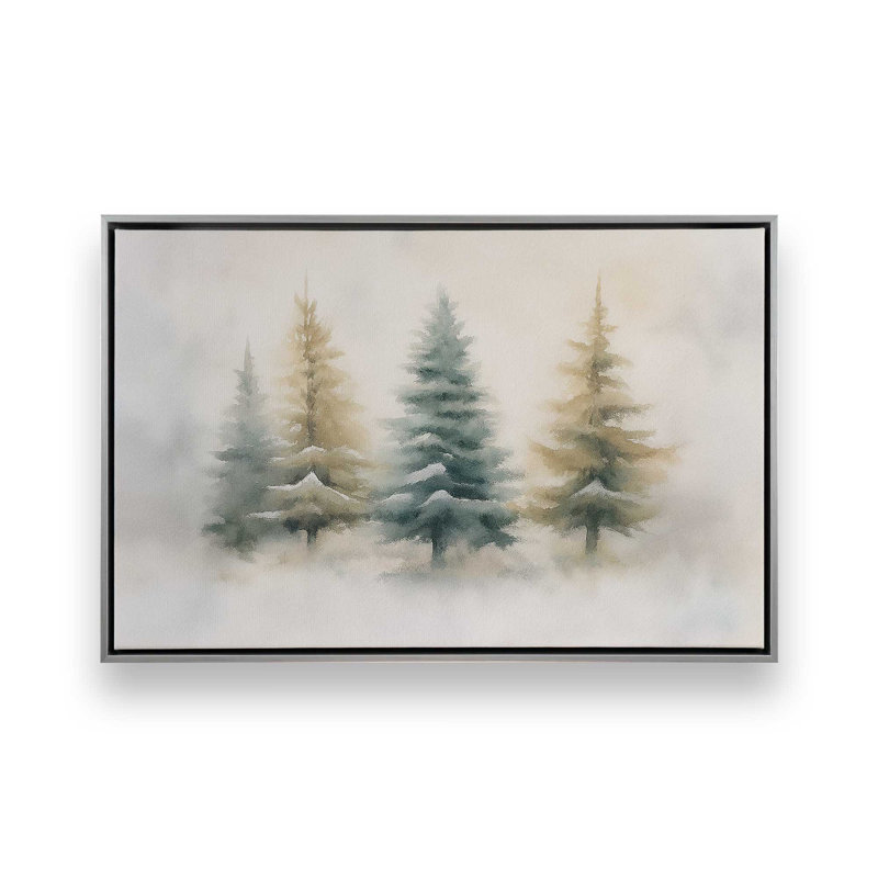 «Snowlit Pines», reproduction d'art sur toile, H 12,75 po x l 18,75 po, Chrome poli