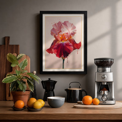 Crimson Iris Botanical - Framed Print