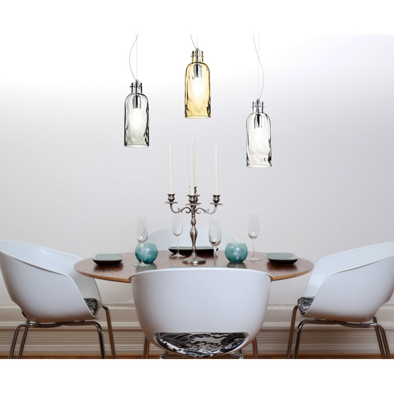 Mini-luminaire suspendu 1 lumière Lunga, Fumée