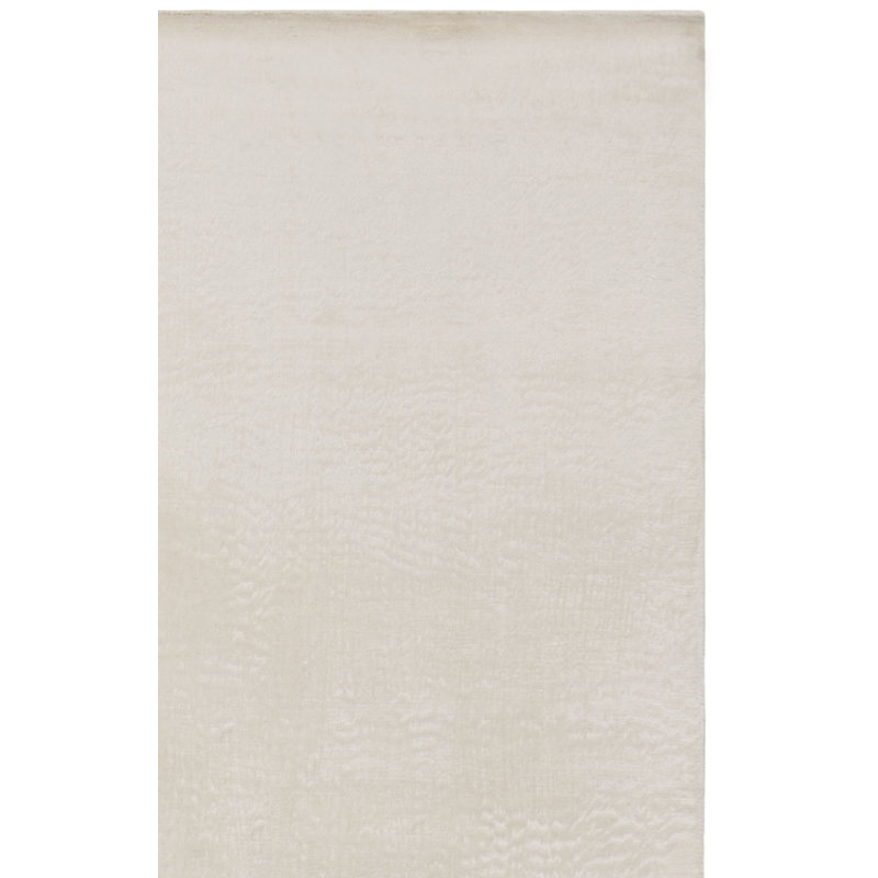Anastasi Hand-Knotted White Area Rug, Rectangle 4' x 6'