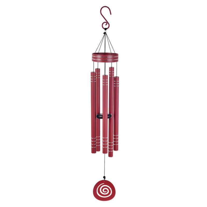 Carillon Hunnicutt, H 36 po x l 5,5 po x P 2,25 po, Rouge