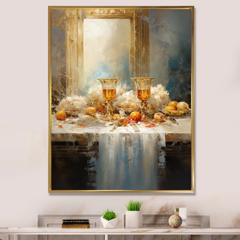 «The Last Supper», art mural sur toile, Cadre flottant doré, H 40 po x l 30 po