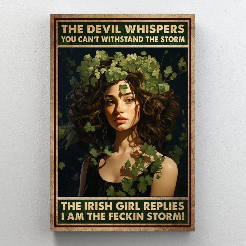 «Masayo Woman I Am The Feckin Storm», reproduction sur toile, H 14 po x l 11 po x P 1,25 po