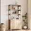  Bibliothèque haute 67 po x l 31,5 po avec armoire de rangement à 2 portes, bibliothèque minimaliste moderne-67015287