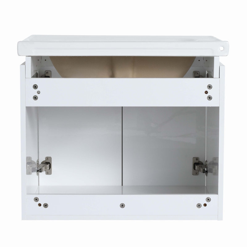 Meuble-lavabo double 18,50 po avec plateau en bois manufacturé