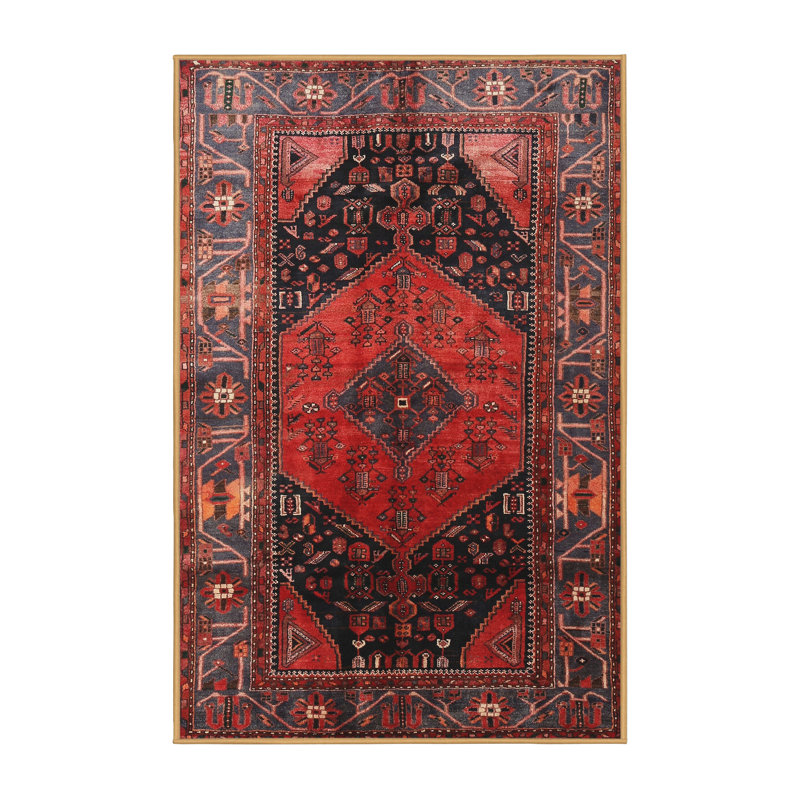 Tapis rouge à motif sud-ouest, Rectangle 7 pi x 9 pi