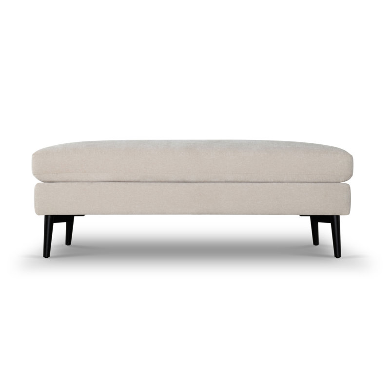 Repose-pieds de cocktail rectangulaire 47 po Bilal, Chenille performance crème Lux