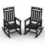 Ensemble de chaises berçantes en PEHD Adirondack, convenant à une utilisation intérieure et extérieure-1330832343
