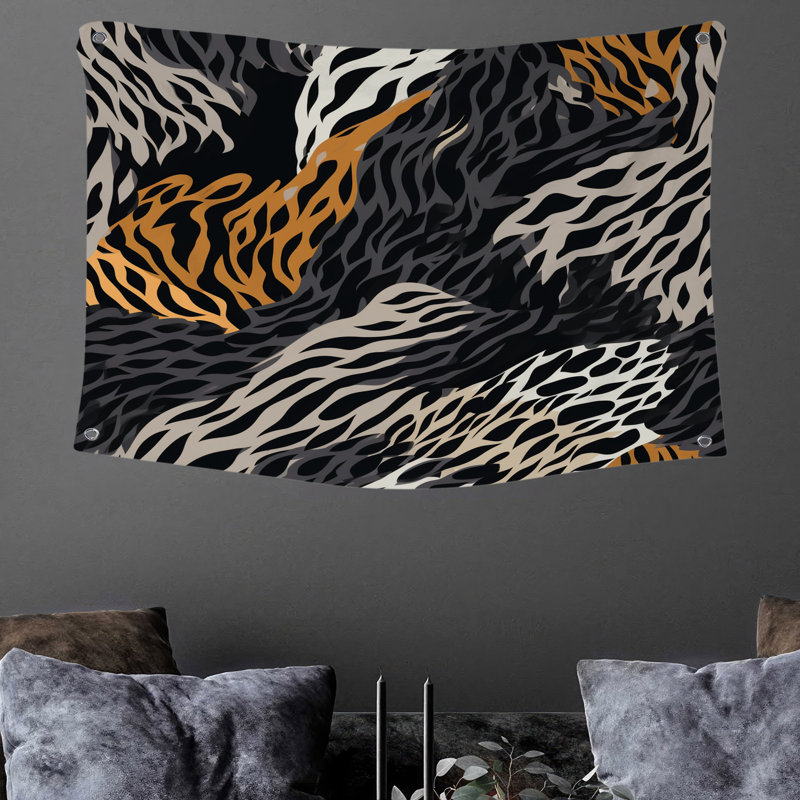 Tapisserie murale zèbre - Décoration murale animal, H 88 po x l 104 po