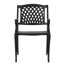 2 chaises de salle à manger en fonte d'aluminium - Assise en maille noire, robustes, pour terrasse, jardin, etc.