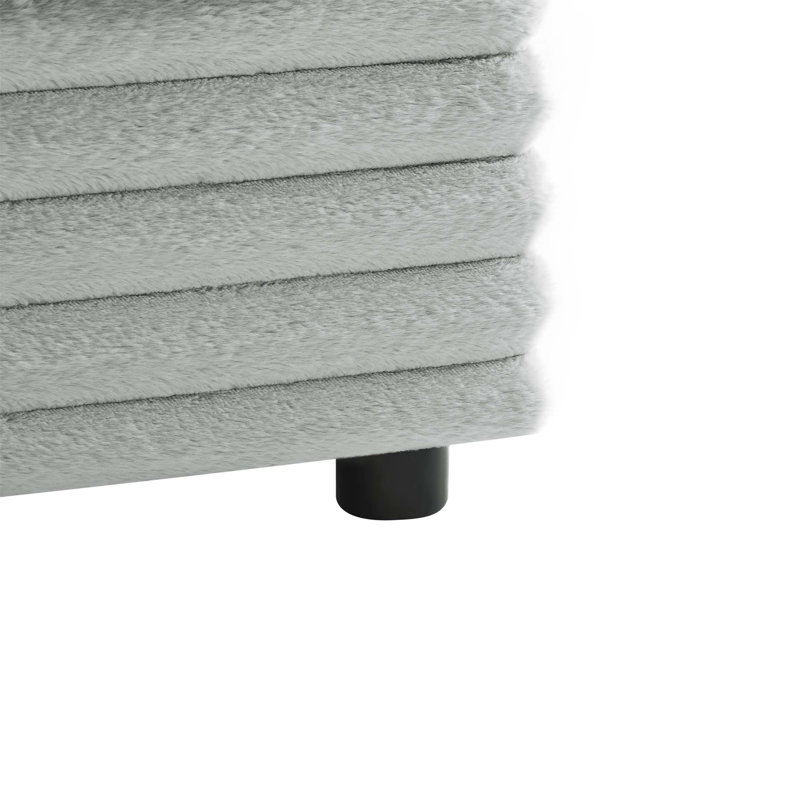 Jenny Plush Polyester 40 In. Square Ottoman, Comfortable And Durable For Modern Living Spaces, Polyester - Gray