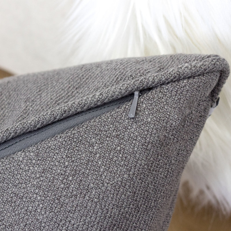 Shyrock Square Pillow Cover & Insert, Gray