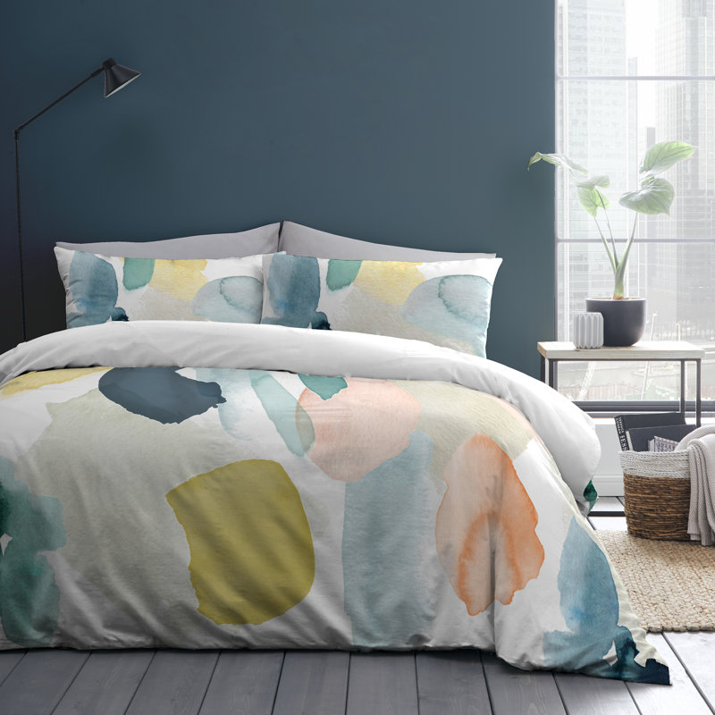 Solice Cotton Abstract Duvet Cover Set with Pillowcases Included, Double Duvet Cover + 2 Standard Pillowcases