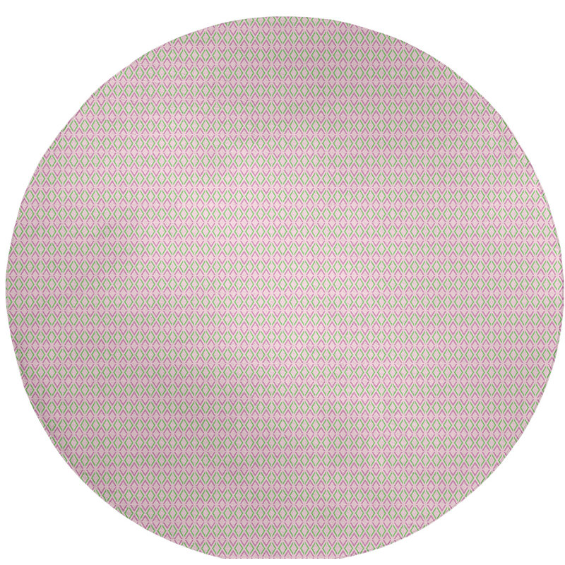 Chenille Geometric Indoor Rug, Round 5'