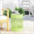 Outdoor Metal End Table - Large, Durable Powder-Coated Iron With Elegant Iron Cut Design For Modern Spaces.-1830818394