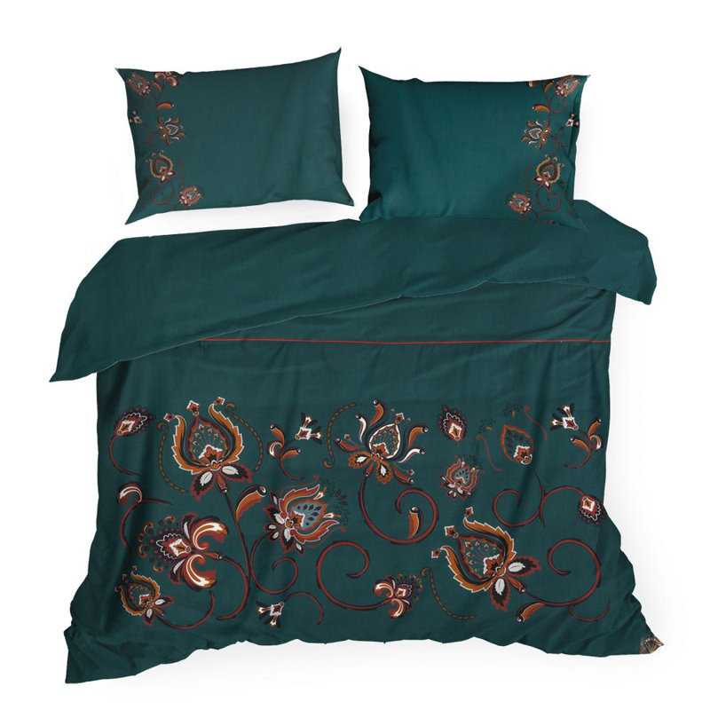 Cotton Floral Duvet Cover with Pillowcases