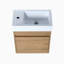 Meuble-lavabo mural 18 po avec lavabo en résine blanche et porte d'armoire à fermeture en douceur 18 po-366328535