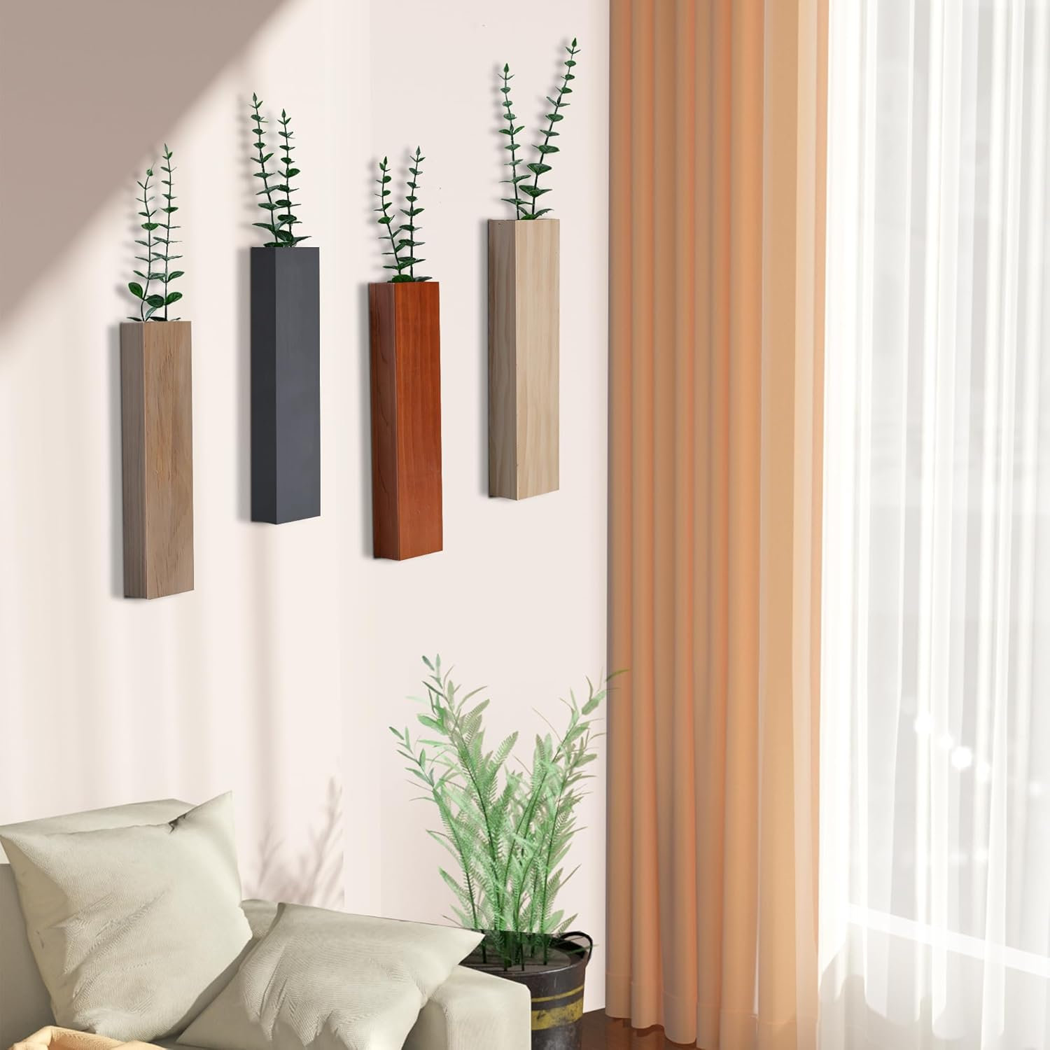 Gracie Oaks Wall Planters For Indoor Plants, Wood Wall Decor For ...