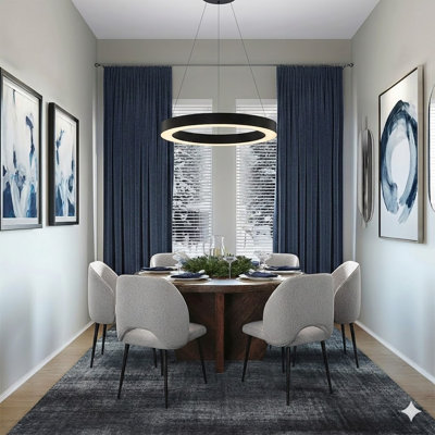 Lustre halo 1 lumière DEL noir mat