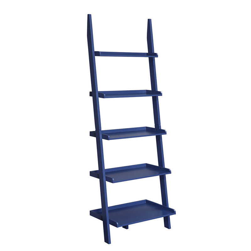 Loucks Ladder Bookcase, 41" H x 23" W x 6" D, Cobalt Blue