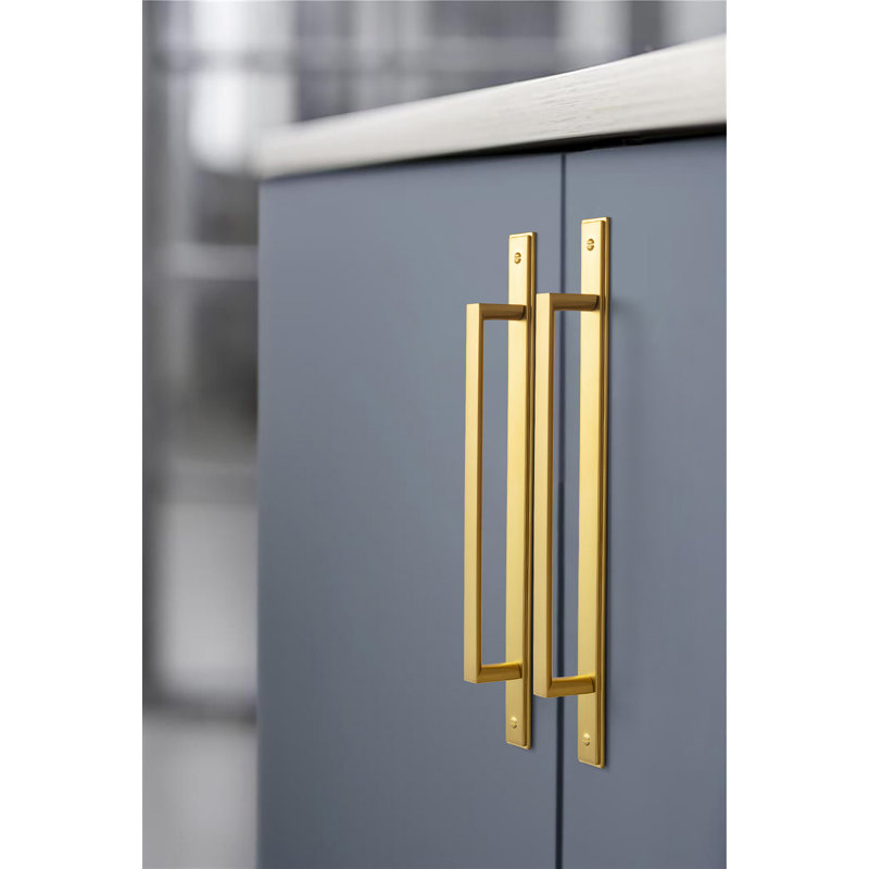 Poignée d'armoire classique avec contre-plaque (G026), 5", Or brossé