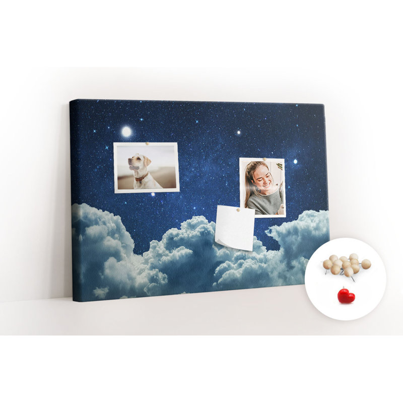 Wall Mounted cork board with print decorative wall pin board for wall for office bulletin board ideas Night sky