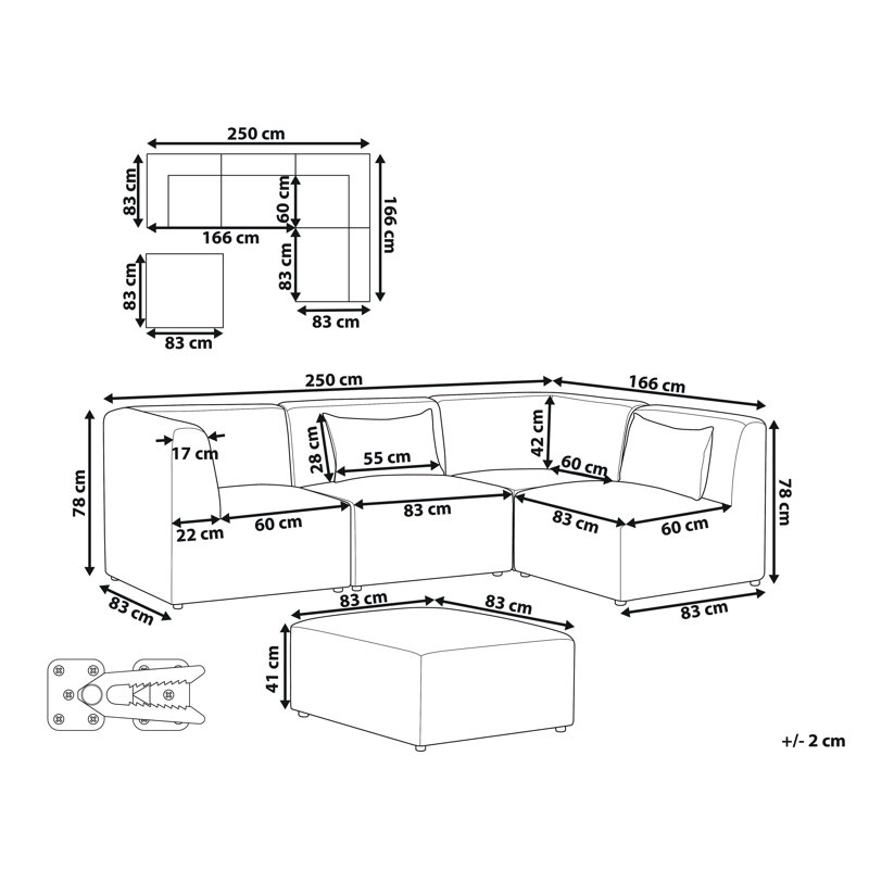 Bertwin 4 Seater Corduroy Corner Sofa, Right Hand Facing