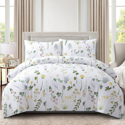 Ensemble de housse de couette à imprimé rayonne de bambou toutes saisons 3 pièces Marina Marina Home Bedding Essentials Cooling