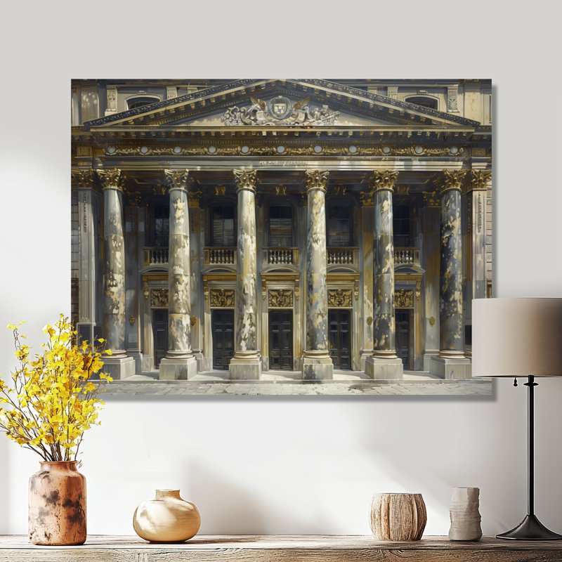 Or gris architecturale Marvel Banks - Banks, impression d'art mural, Toile tendue, H 24 po x l 32 po