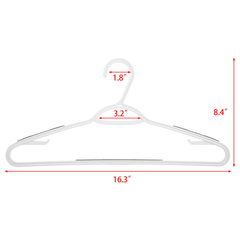 Cintre standard en plastique anti-dérapant Kuper, gris