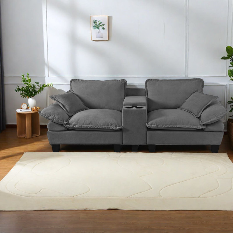 Space-saving L-shape Sofas, Grey Chenille With Storage For Modern Living