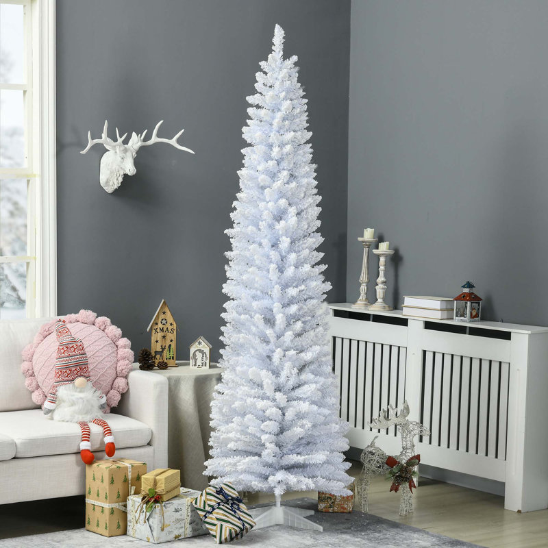 Arbre de Noël artificiel enneigé 7 pi avec branches réalistes et base en plastique