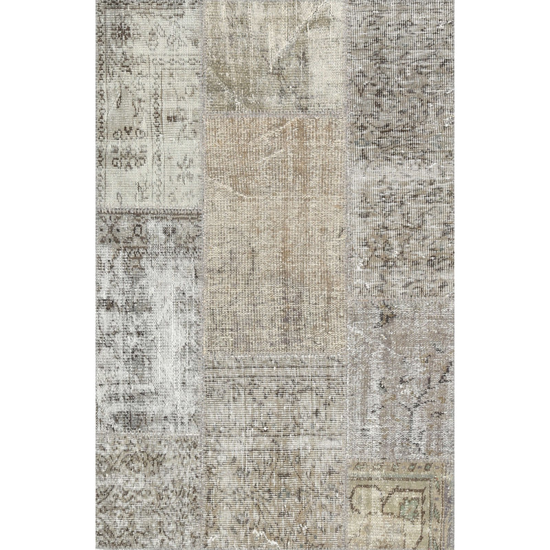 Tapis gris/zone blanche contemporaine Storvik, Rectangle 5 pi x 7 pi