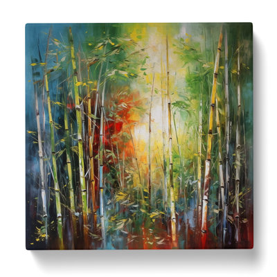 Bamboo Forest Expressionism - Wrapped Canvas